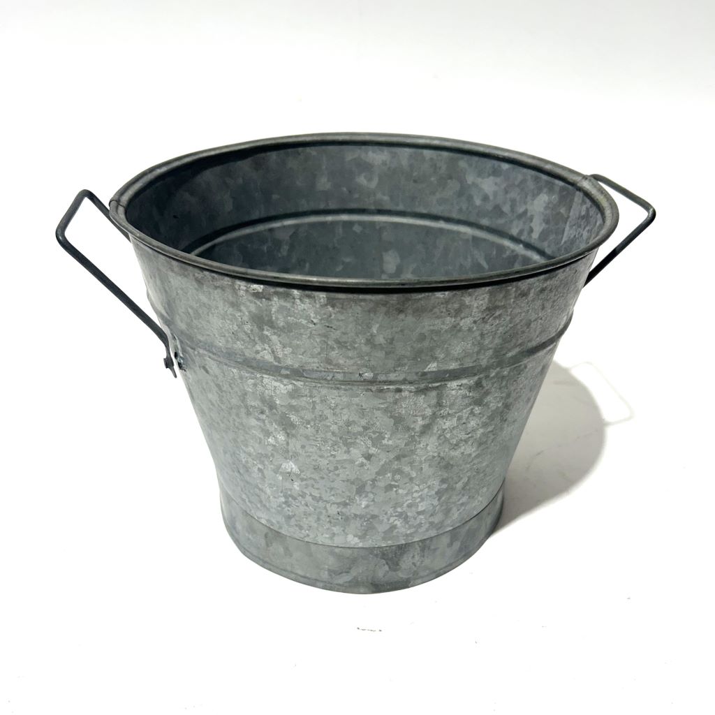 BUCKET, Florist Galvanised - Short Round